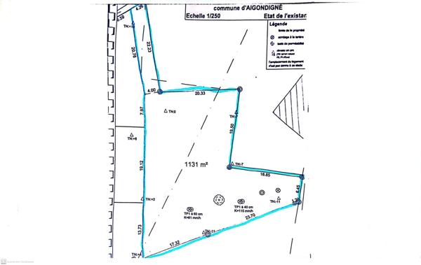 Vente terrain 1131 m2 à Aigondigné  31000€