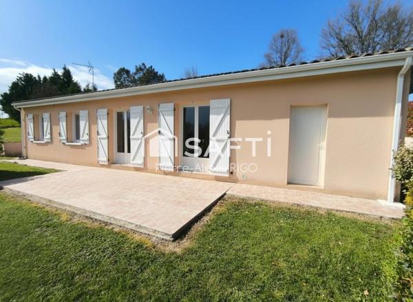 Maison plain-pied 91m², terrain 2501m²