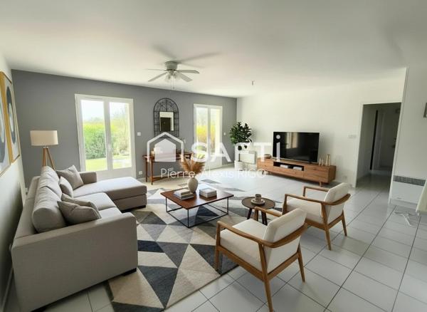 Maison plain-pied 91m², terrain 2501m²