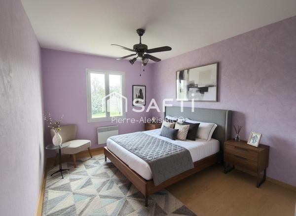Maison plain-pied 91m², terrain 2501m²