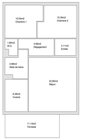 Appartement à vendre 3 pièces 63,85 m² Le Cannet