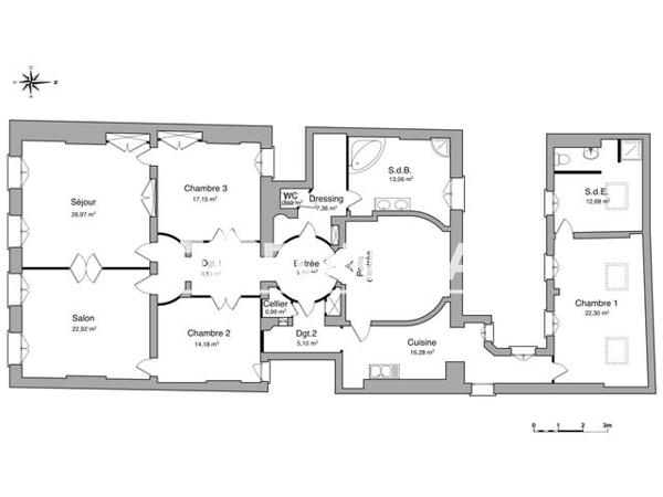 Location Appartement 5 pièces 174.5 m² - 55 COURS DE L'INTENDANCE Bordeaux 33000