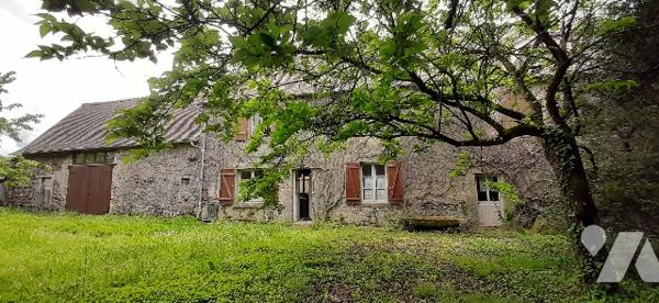 Maison de bourg en pierre avec jardin autour