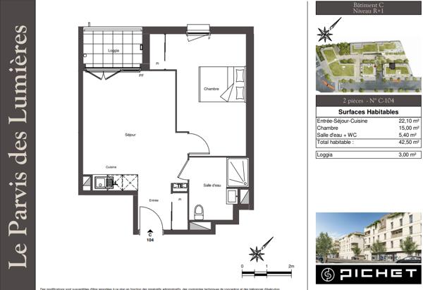 Appartement Chartres 2 pièce(s) 42.50 m2