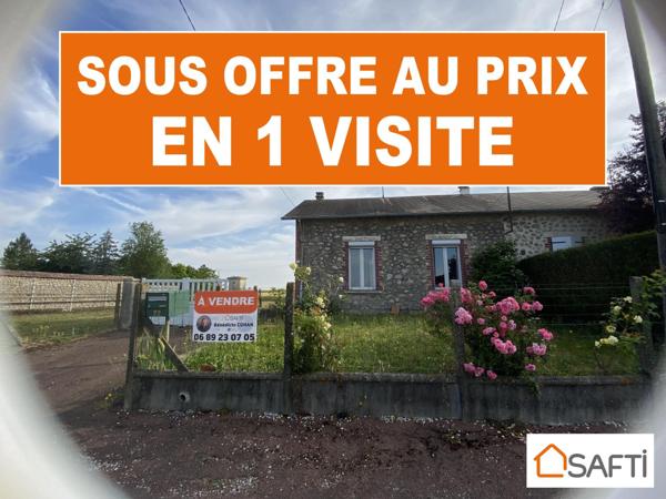 Maison de 45 m2, combles à aménager et terrain clos