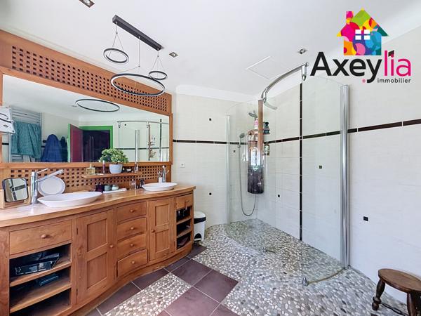A VENDRE - COMMELLE-VERNAY - MAISON À TOIT DE CHAUME ET SEMI-ENTERRÉE AVEC QUATRE CHAMBRES, TERRAIN ET PISCINE