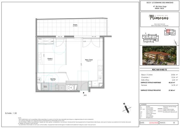 Achat appartement Mandelieu-la-Napoule - 2 pièce(s) - 43 m² - 250 638 €