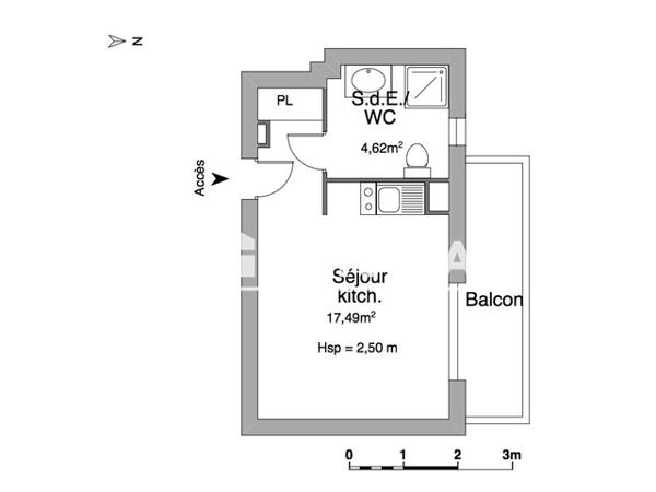 Location Studio 22.11 m² - 1 AVENUE ANTOINE VERAN Nice 06000