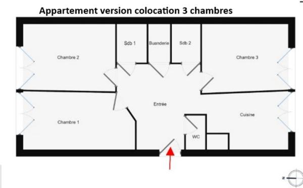 Appartement 62 m2  4 pièces LYON 7EME ARRONDISSEMENT (69)
