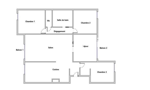 Moirans Appartement T5 rénové à neuf, 3 chambres, possibilité 4.