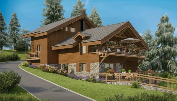 Chalet de luxe neuf 6 pièces de 280m² sur un terrain de 774m²
