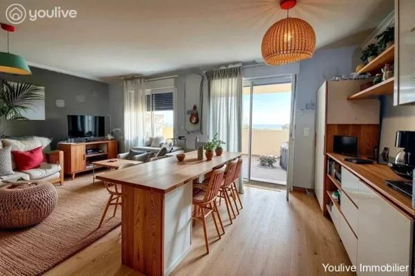 APPARTEMENT T3 vue mer Grande Terrasse centre de Moriani