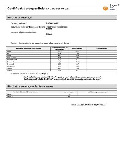 Appartement 3 pièces - 86 m²