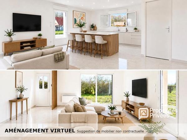 Plain-pied, Maison neuve 2026 - 3 chambres - Pièce de vie 40 m²  - Terrain 1 575 m²