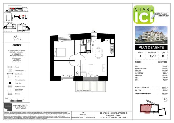 Appartement Pornic 3 Pièces 55.95 M²