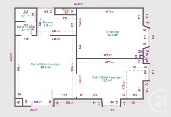 Appartement T3 à vendre  3 pièces - 62,25 m 2   BESANCON  - 25