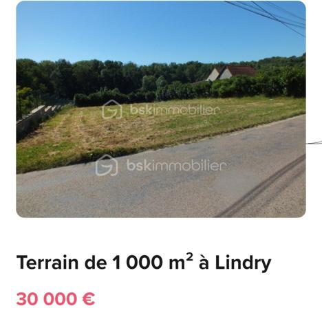 Terrain de 1 000 m²