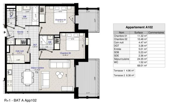 Vente Appartement P4 A103 chalets orsa Morillon   