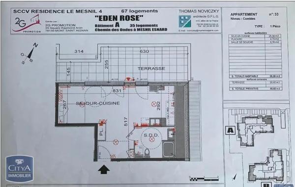 Appartement à louer 1 pièce 34.93m² Le Mesnil-Esnard (76240)