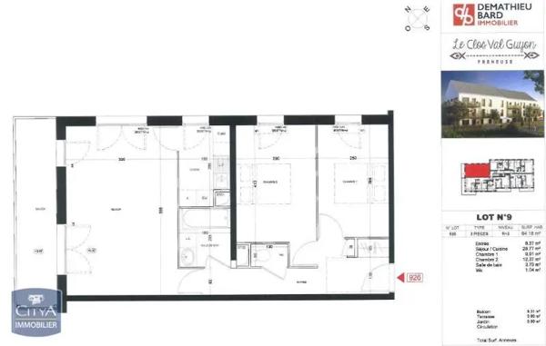 Appartement à louer 3 pièces 64.18m²