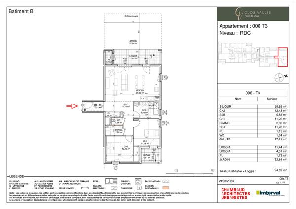 Appartement 3 pièces 77 m2