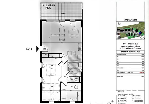 La Tour-de-Salvagny centre– Appartement T4 de 80 m² avec terrasse et stationnements Détails des diagnostics énergétiques