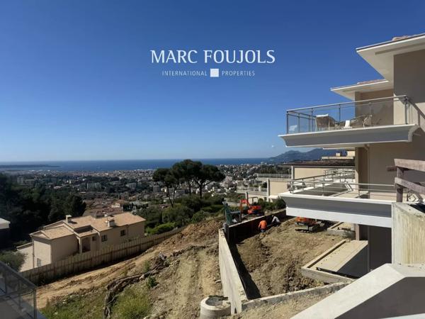 Cannet- appartement neuf vue mer panoramique 4 ch avec terrasses et 3 parkings fermés