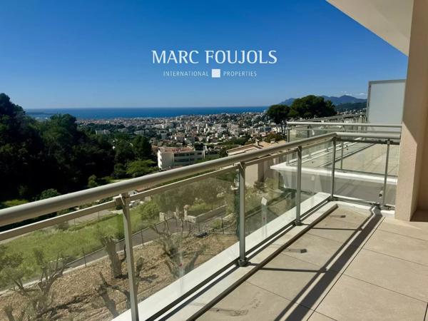 Cannet- appartement neuf vue mer panoramique 4 ch avec terrasses et 3 parkings fermés