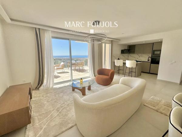 Cannet- appartement neuf vue mer panoramique 4 ch avec terrasses et 3 parkings fermés