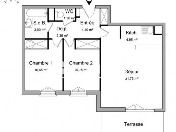 Location Appartement 3 pièces 59.55 m² - 44 AV DU DOCTEUR SCHWEITZER Perpignan 66000