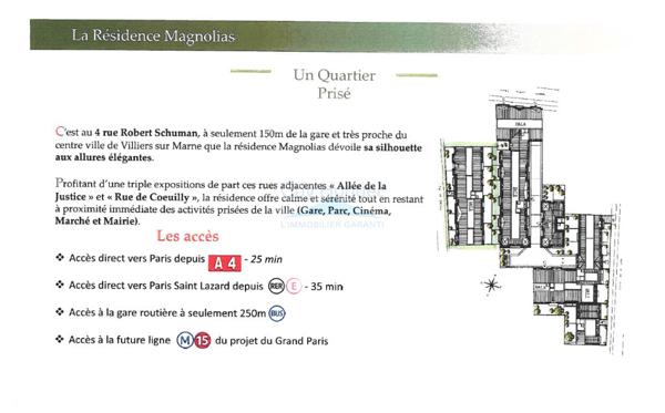 Appartement Villiers Sur Marne 2 pièce(s) 45.80 m2