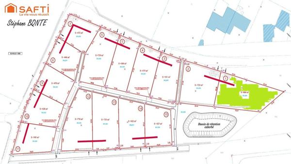 Terrain de 866 m² viabilisée (lot 1) – Le Puy