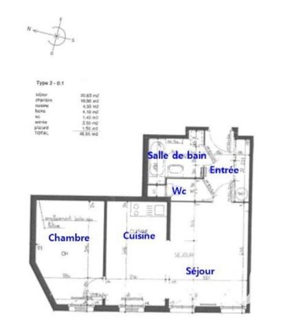 Appartement 2 pièces de 47 m² à La Roche-sur-Yon (85000)
