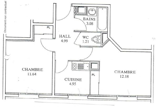 Appartement 2 pièces 38 m² VILLEURBANNE