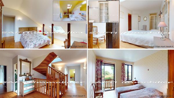 Propriété d’exception à 1 heure de PARIS : 335m2 habitables, 6/7 chambres, piscine, dépendances, parc de 7600m2 + projet d’aménagement sur encore 300m2.