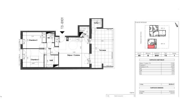 A VENDRE T3 NEUF DISPONIBLE DE SUITE BD JULES VERNE à NANTES