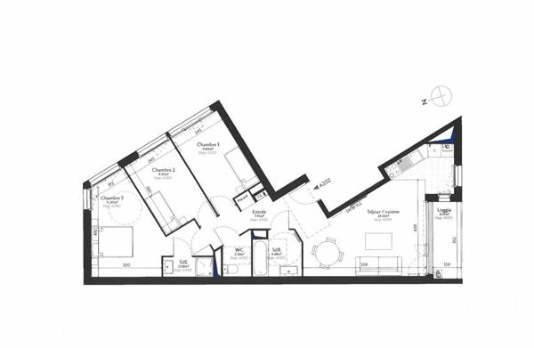 Appartement F4 à vendre  4 pièces - 76,26 m2 EPINAY SUR SEINE - 93