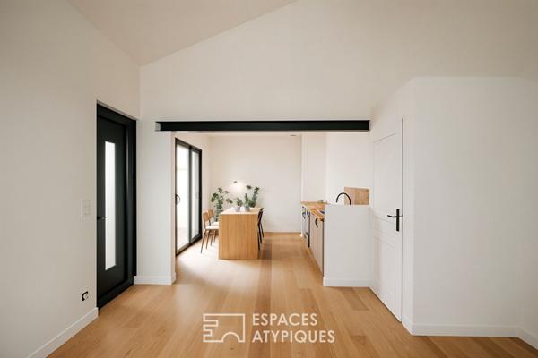 Maison aux vastes terrasses, en toute quiétude à Fétilly