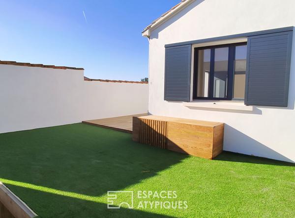 Maison aux vastes terrasses, en toute quiétude à Fétilly