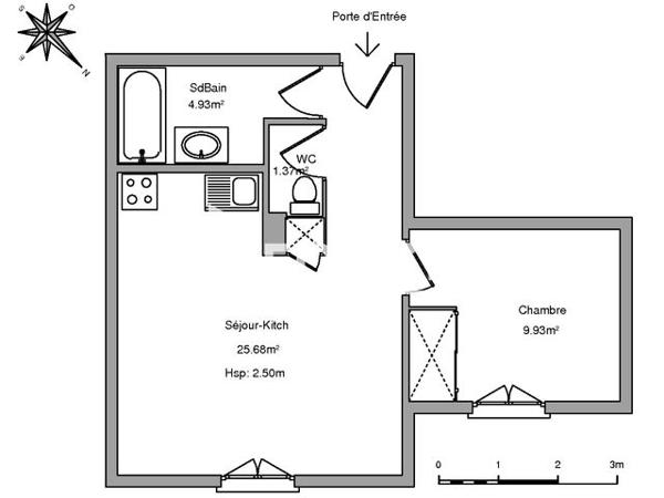 Location Appartement 2 pièces 41.91 m² - 17 RUE DU VIGNAS St Raphael 83700