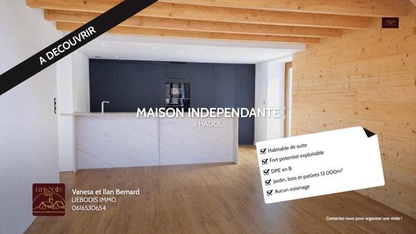 Hadol (88220) Belle bâtisse rénovée avec jardin, bois et pâtures