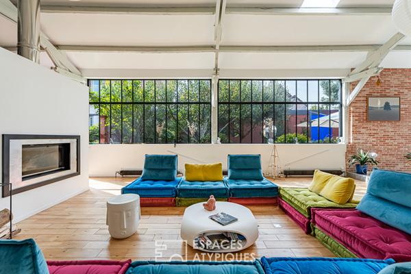 Ancien atelier transformé en loft avec Jardin