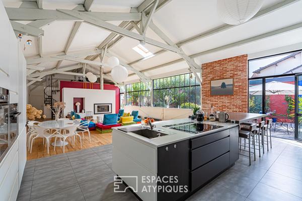 Ancien atelier transformé en loft avec Jardin