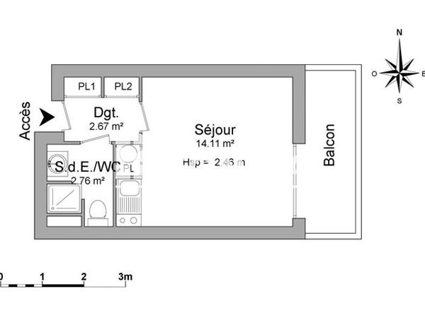 Location Studio 19.17 m² - 1 RUE DU GRAND FOC Saint Benoit 86280