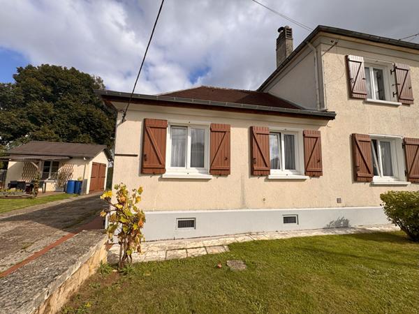 Maison 5 pieces, Salon, Cuisine, Salle a manger, 3 chambres, Salle de bains, Grenier, Garage, Cave, Jardin