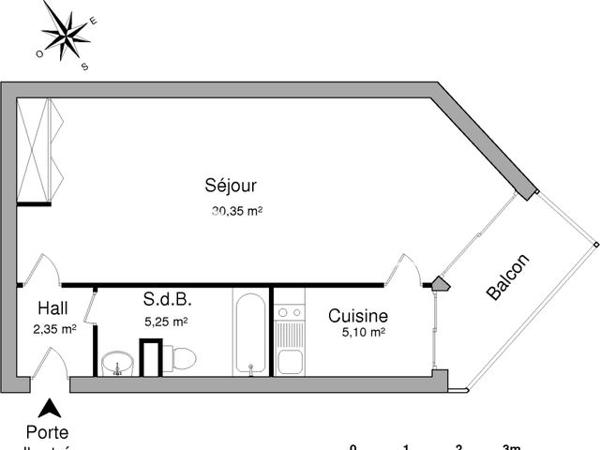 Location Studio 43.05 m² - 142 AVENUE VAL DE MONTFERRAND Montpellier 34090