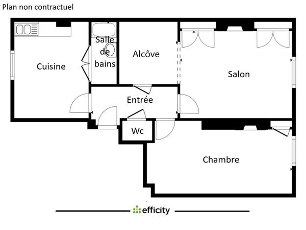 Appartement 3 pièces - 65 m² Exclusivité efficity
