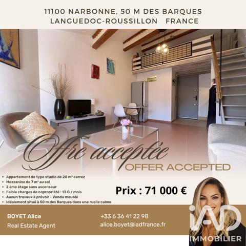 Studio à vendre 20 m² Narbonne