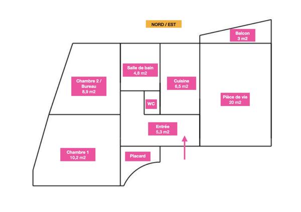 Appartement à vendre 3 pièces 58,86 m² Nantes