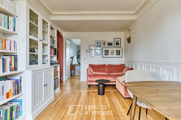 Appartement traversant en étage élevé avec balcon et vue Sacré-Coeur